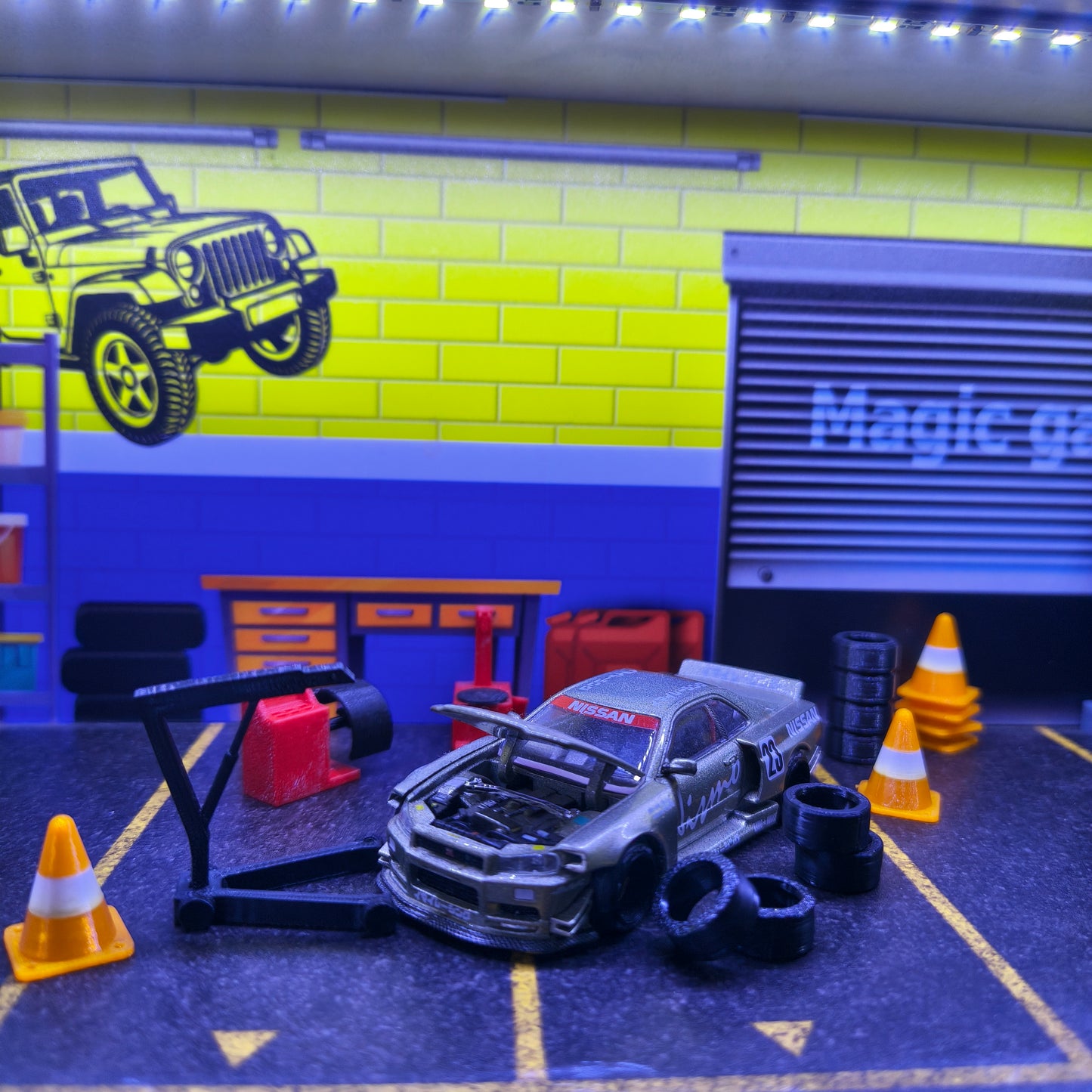 Pit Crew Garage Set – 3D Printed Diorama Accessories (1:64 Scale)
