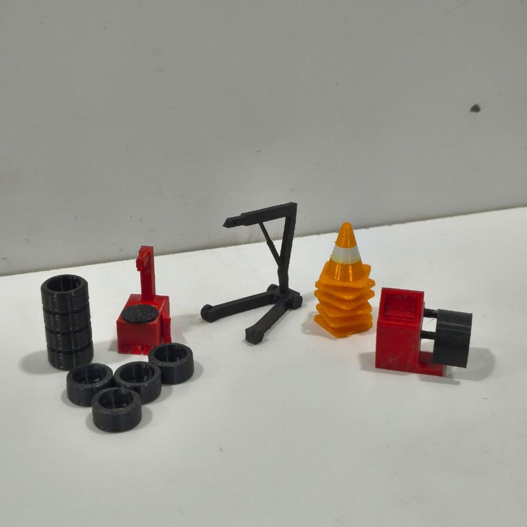 Pit Crew Garage Set – 3D Printed Diorama Accessories (1:64 Scale)