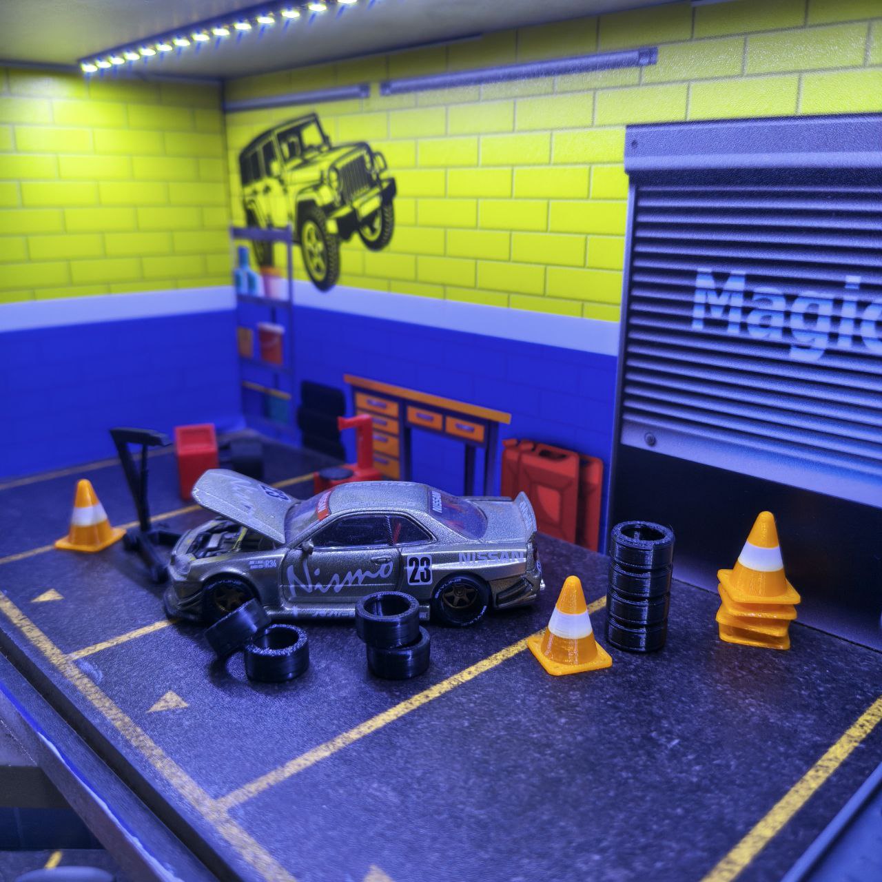 Pit Crew Garage Set – 3D Printed Diorama Accessories (1:64 Scale)